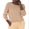 Amazon Essentials Women's Long-Sleeve Lightweight Crewneck Sweater (Available in Plus Size), Camel Heather, Large view 1