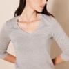 Amazon Essentials Women's Regular-Fit Lightweight Long-Sleeve V-Neck Sweater (Available in Plus Size), Light Grey Heather, X-Large view 4