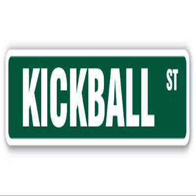 Kickball Street Sign Balls Goalie Goal net Team | Indoor/Outdoor | 24" Wide