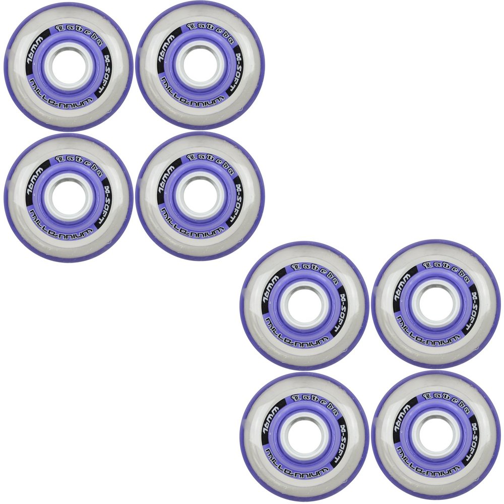 Labeda Millennium Gripper Purple Roller Hockey Inline Wheels 76mm X-Soft 8 Pack
