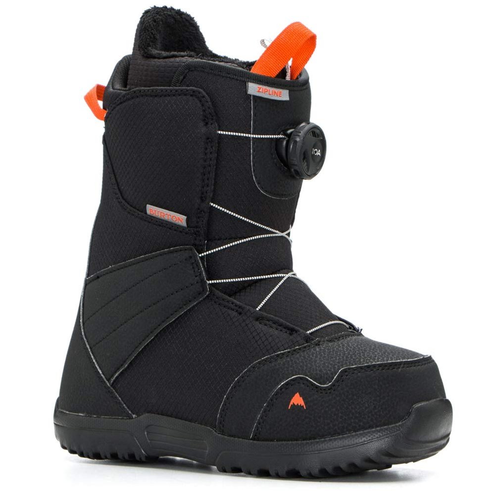 Burton Kid's Zipline BOA Snowboard Boots (Black, 4)