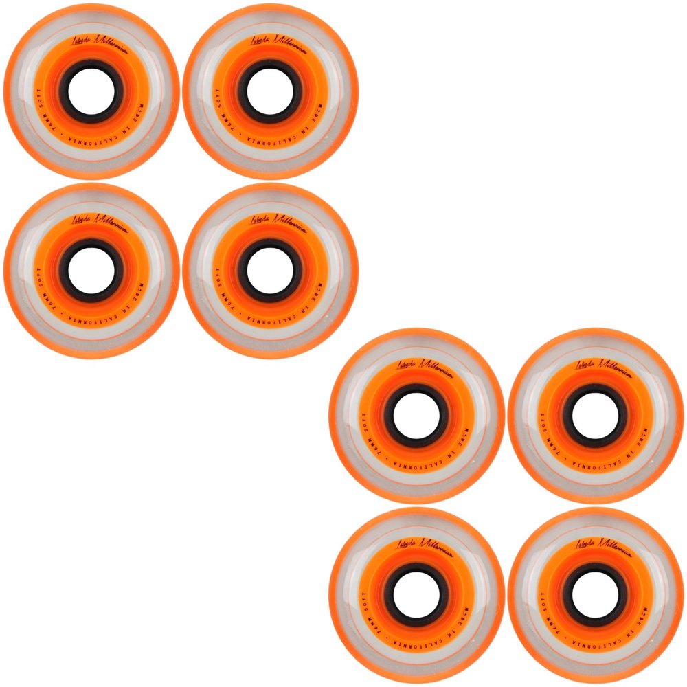 Labeda Millennium Gripper Orange Roller Hockey Inline Wheels 76mm Soft 8 Pack
