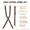 Under NY Sky Real Leather Strap for Apron - Cross Shoulder & Waist Set - Brown view 3