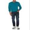 Amazon Essentials Men's Long-Sleeve Crewneck Sweater, 100% Cotton, Big & Tall Options Available, Teal Blue Heather, X-Small view 4