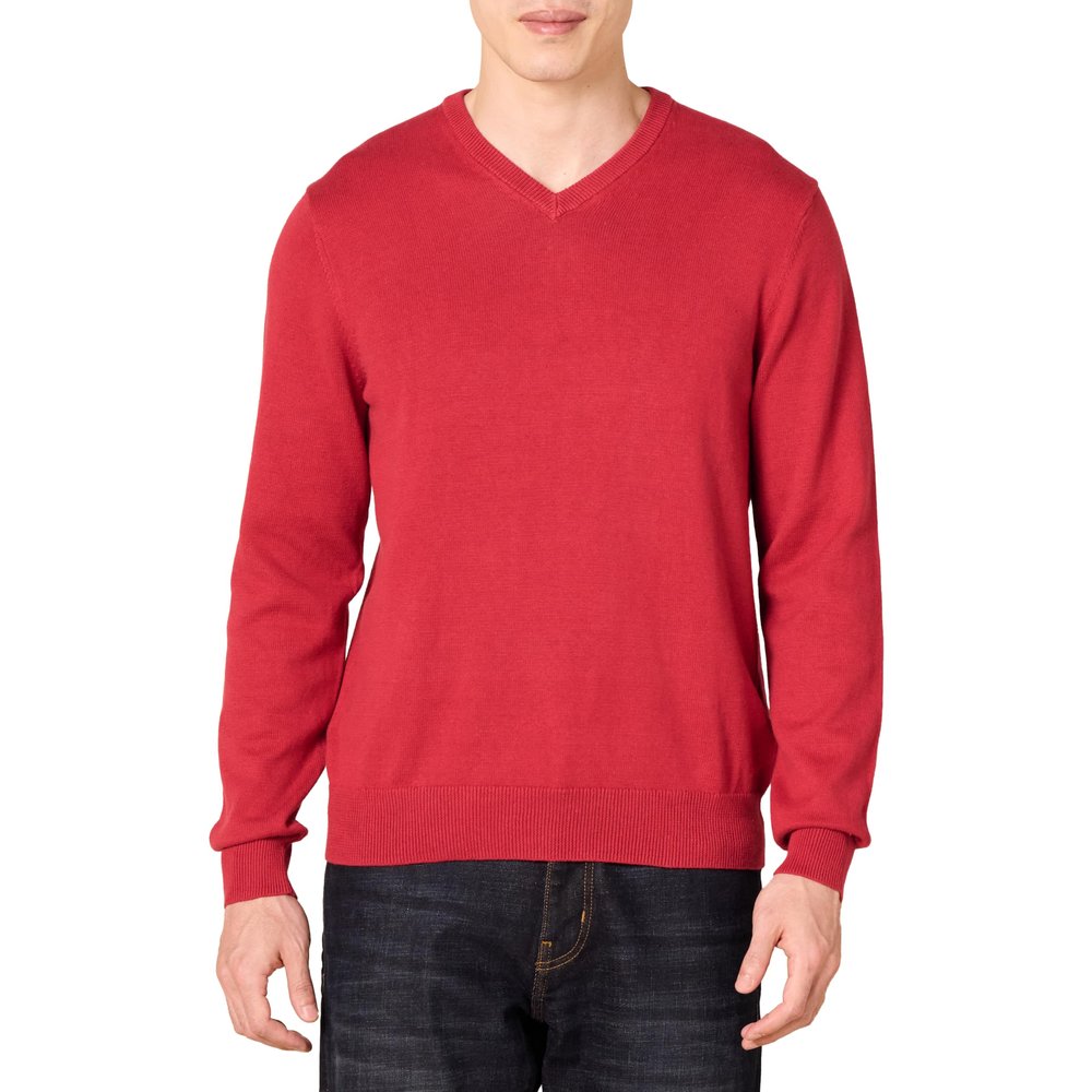 Amazon Essentials Men's V-Neck Pullover Sweater (Available in Big & Tall), Red, X-Small