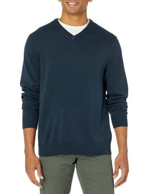 Amazon Essentials Men's V-Neck Pullover Sweater (Available in Big & Tall), Navy, X-Small