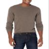 Amazon Essentials Men's Long-Sleeve Crewneck Sweater, 100% Cotton, Big & Tall Options Available, Brown Heather, XX-Large view 1