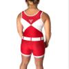 TRI-TITANS Women's Power Reversible Red and Blue Wrestling Singlet - Freestyle Greco Roman Folkstyle (Adult L: 165lbs-185lbs) view 3