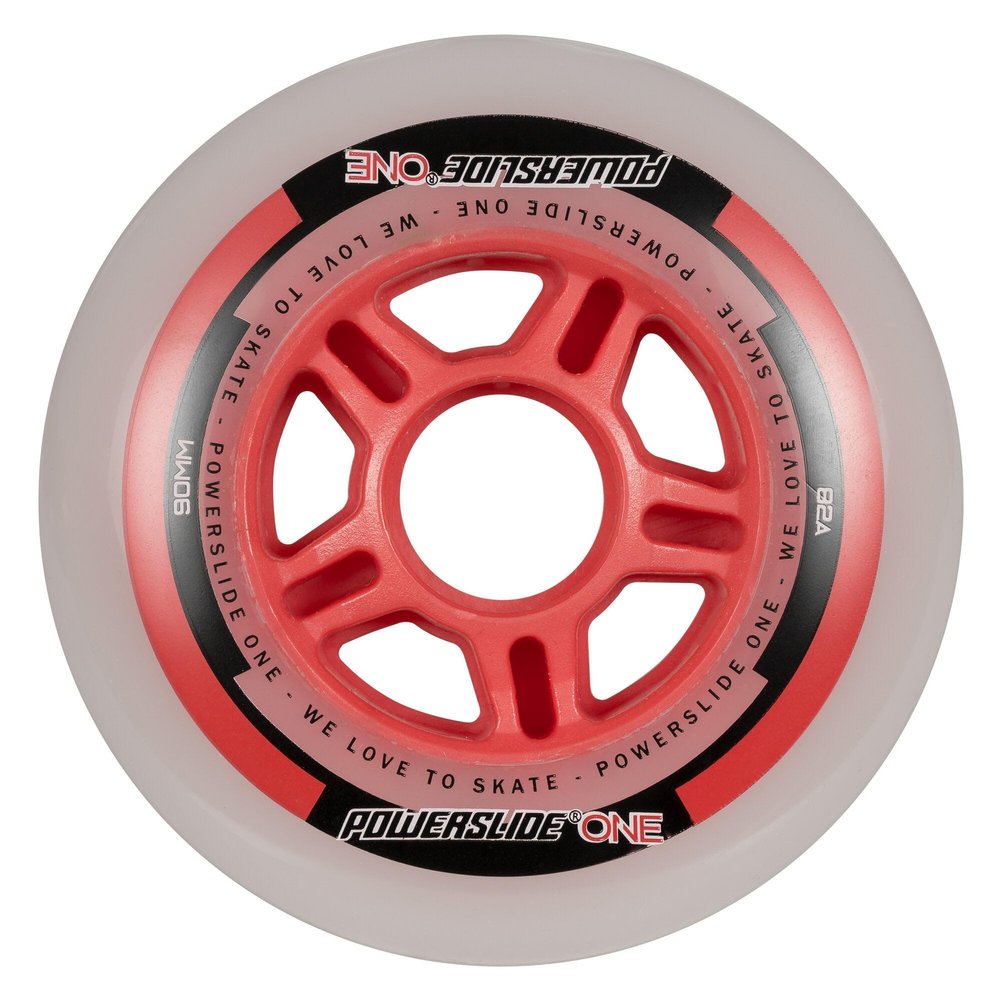 Powerslide One Wheels Inline Wheels Set Smoke/Red, One