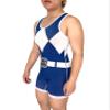 TRI-TITANS Women's Power Reversible Red and Blue Wrestling Singlet - Freestyle Greco Roman Folkstyle (Adult XL: 185lbs-200lbs) view 4