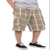 Shaka Wear Mens Cargo Shorts  Casual Plaid Relaxed Loose Fit Elastic Waist Multi Pocket Pants Regular Big Size SP1720 Khaki 2X view 1