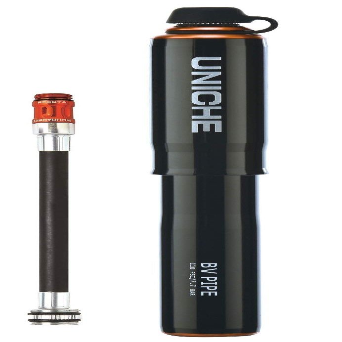 UNICHE Tech BV Mini Bike Pump - 110 PSI Small Bike Pump Fits Presta & Schrader Valve, Portable Frame Bicycle Pump for MTB, Gravel Bike, Tubeless Tire Lover - Small-Black