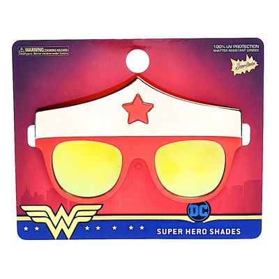 Sun-Staches Wonder Woman Sunglasses with Crown | Lil' Costume Accessory | UV 400 | One Size Fits Most