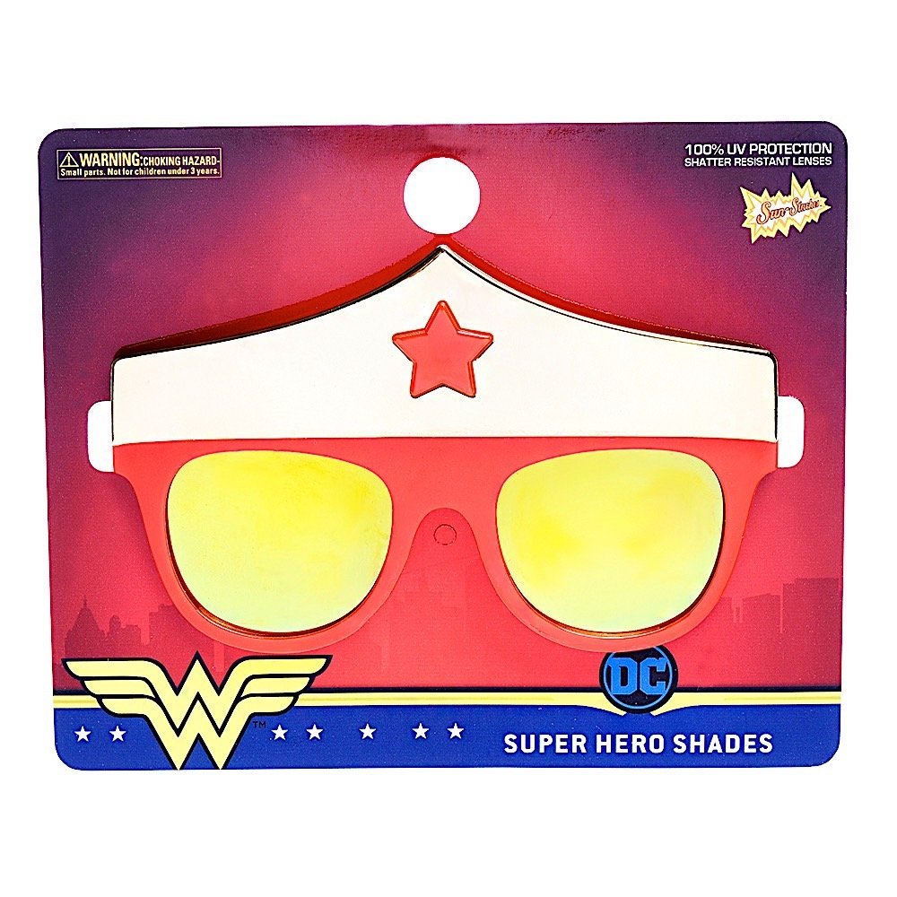 Sun-Staches Wonder Woman Sunglasses with Crown | Lil' Costume Accessory | UV 400 | One Size Fits Most