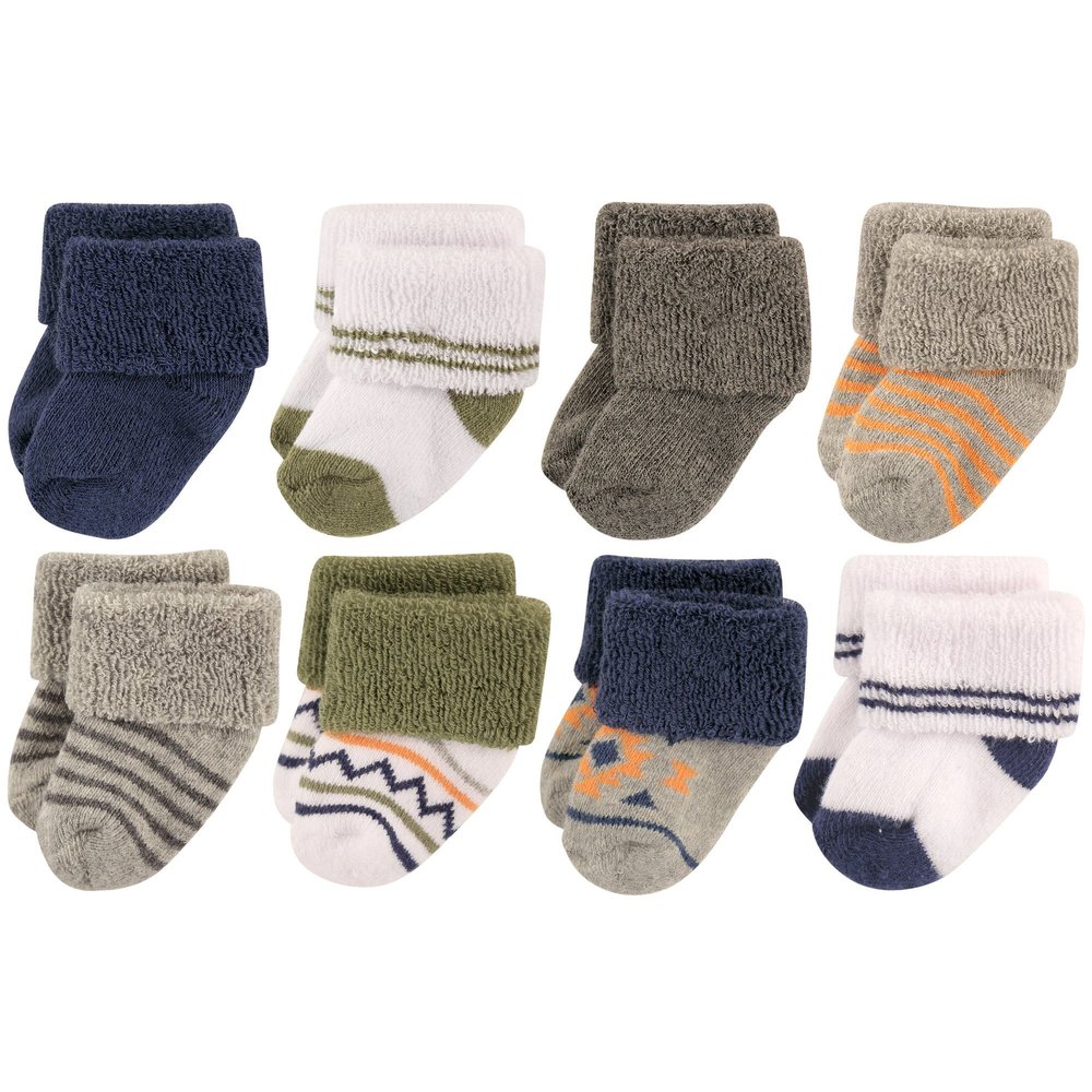 Luvable Friends baby boys Newborn and Terry Socks, Aztec, 6-12 Months US
