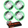 Labeda Shooter Inline Roller Hockey Wheels Green 76mm (4 Pack) with Bones Reds Bearings (72mm) view 1