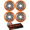 Labeda Asphalt Inline Roller Hockey Wheels 76mm Orange 85A 4-Pack Bones Reds view 1