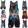 4 Time All American Sublimated Wrestling Singlet  Stitched & Durable Mens Singlet  Singlet for Wrestling, MMA & Powerlifting Wrestling Singlet Youth Boys (USA Black, XXXL 251-280 lbs.) view 1