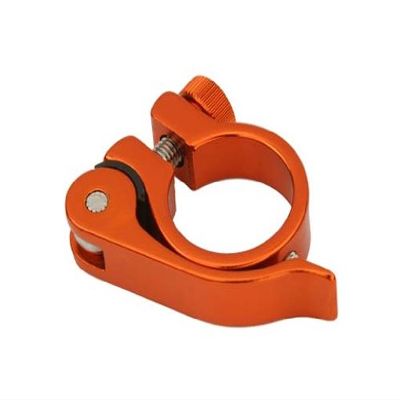 Alloy Seat Post Clamp Outer Diameter 28.6mm Quick Release, Multiple Colors (Orange)
