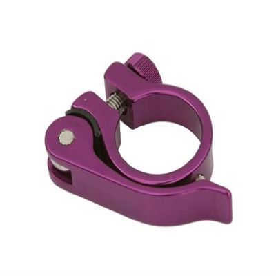 Alloy Seat Post Clamp Outer Diameter 28.6mm Quick Release, Multiple Colors (Purple)