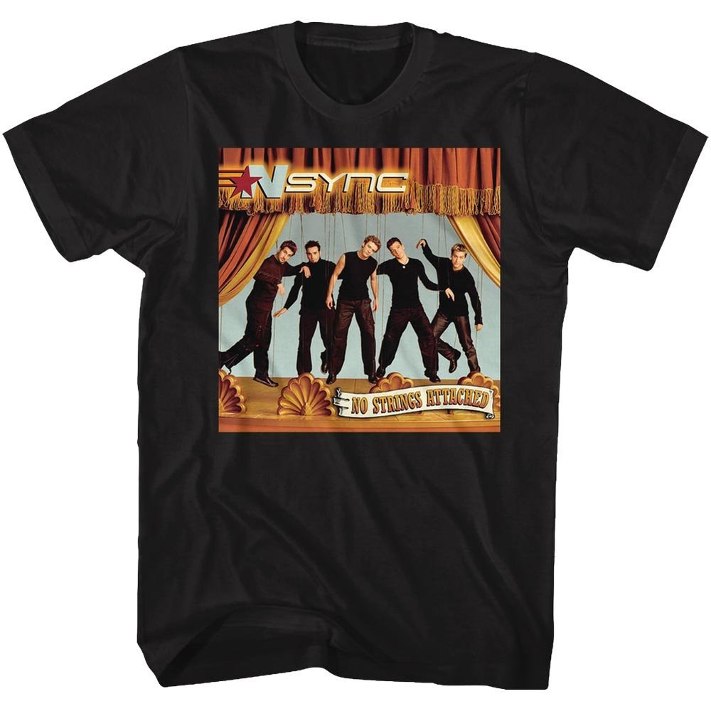 NSYNC No Strings Black Adult T-Shirt Tee