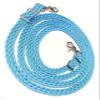 flat braided paracord reins neon turquoise FR16 view 2