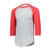 Augusta Sportswear Baseball Jersey 2.0, Athletic Heather/Red, 2XL view 1