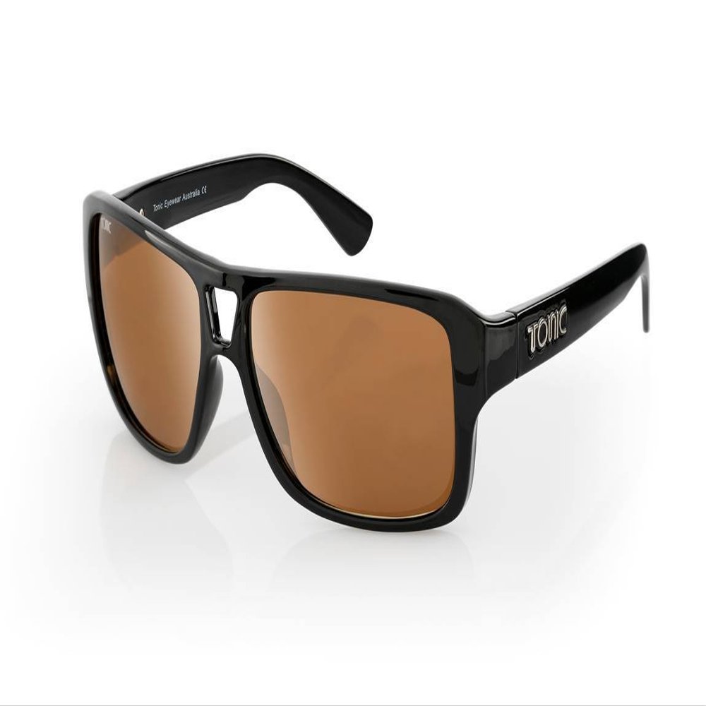 T TONIC POLARIZED EYEWEAR Swish Matt Black Glass Photochromic Copper Fishing Sunglasses