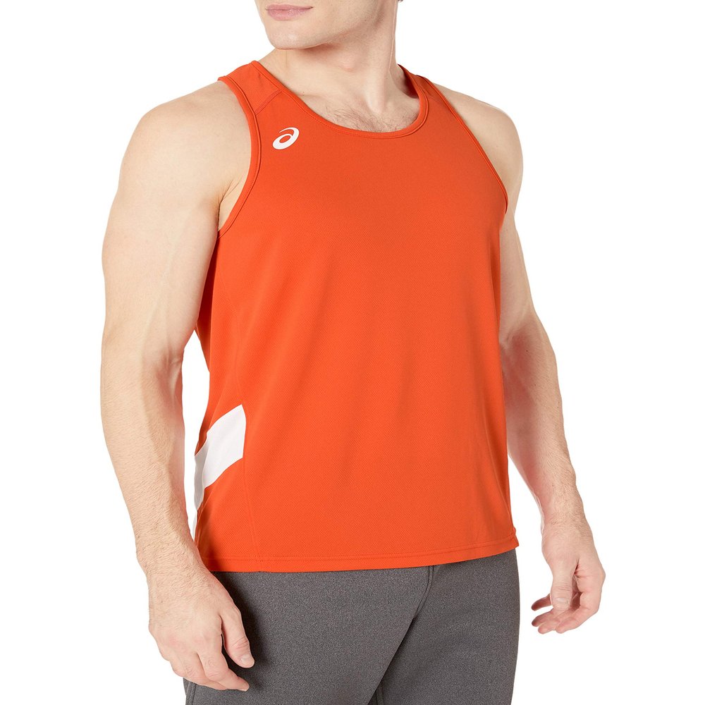 ASICS Team Sweep Singlet, Orange/White, 3X-Large