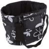 Fischer Bicycle Basket with Quick Attachment on The Handlebar, Load Capacity 5 kg, Integrated rain Cover, Black with Flowers view 1