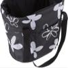 Fischer Bicycle Basket with Quick Attachment on The Handlebar, Load Capacity 5 kg, Integrated rain Cover, Black with Flowers view 3