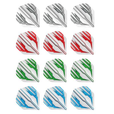 RED DRAGON Hardcore Selection Pack Light Wings Extra Thick Standard Dart Flights - 4 Sets Per Pack (12 Dart Flights in Total)