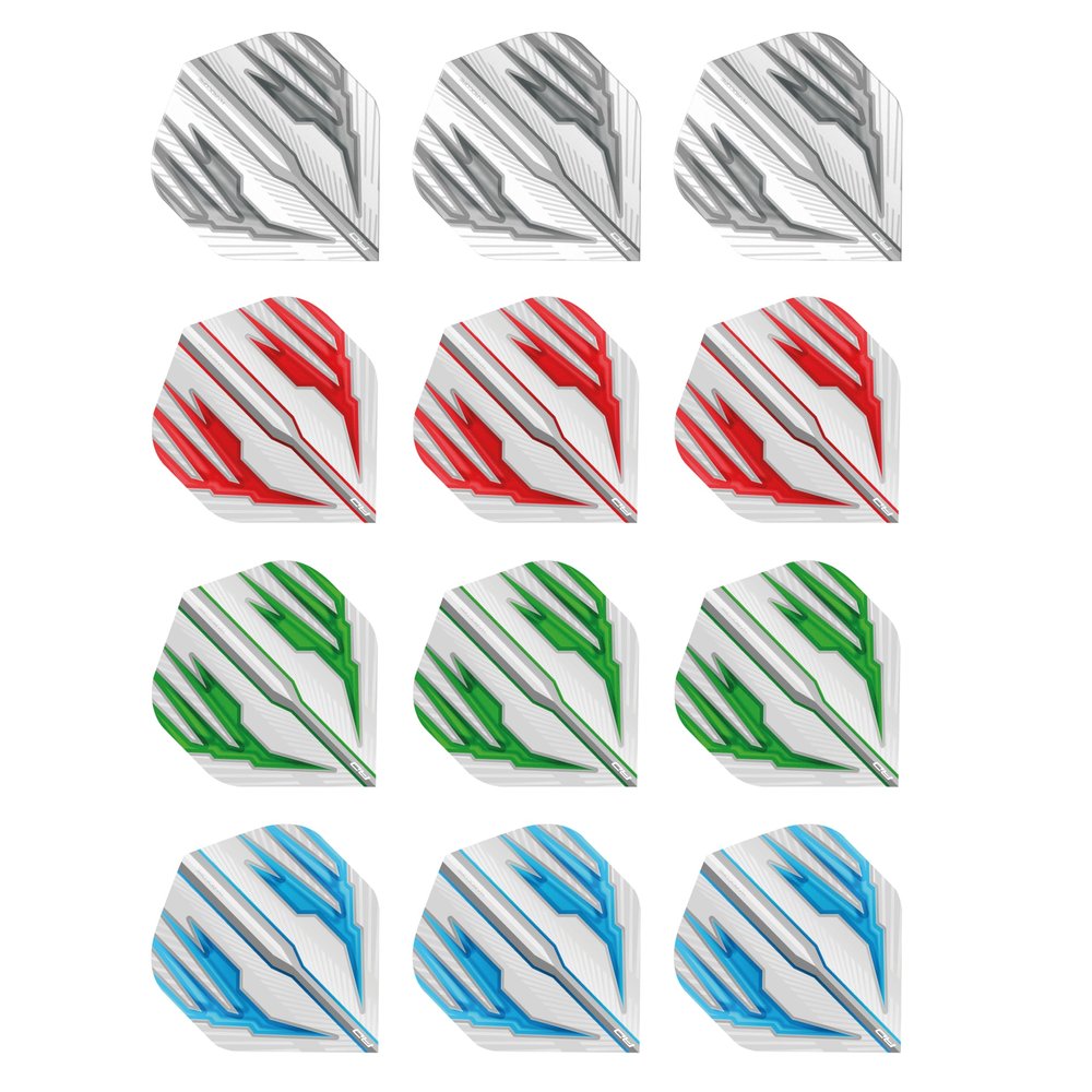 RED DRAGON Hardcore Selection Pack Light Wings Extra Thick Standard Dart Flights - 4 Sets Per Pack (12 Dart Flights in Total)