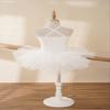 dPois Kids Girls' Spaghetti Straps Shiny Sequined Ballet Dance Leotard Tutu Dress Skirt Dancewear White 5-6 view 4
