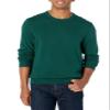 Amazon Essentials Men's Long-Sleeve Crewneck Sweater, 100% Cotton, Big & Tall Options Available, Dark Green, Small view 1