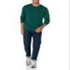 Amazon Essentials Men's Long-Sleeve Crewneck Sweater, 100% Cotton, Big & Tall Options Available, Dark Green, Small view 4
