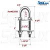 SeaLux Marine Boat Bow Eye Stern Eye U Bolt Tie Down 1/2" Stock, 4-3/4" Overall Length, 3" Thread Length with Hex Nuts and washers-SL875053 view 2
