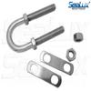 SeaLux Marine Boat Bow Eye Stern Eye U Bolt Tie Down 1/2" Stock, 4-3/4" Overall Length, 3" Thread Length with Hex Nuts and washers-SL875053 view 4