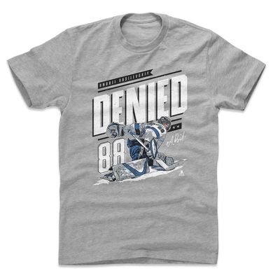 500 LEVEL Andrei Vasilevskiy Shirt (Cotton, XX-Large, Heather Gray) - Andrei Vasilevskiy Behind The Back Save W WHT