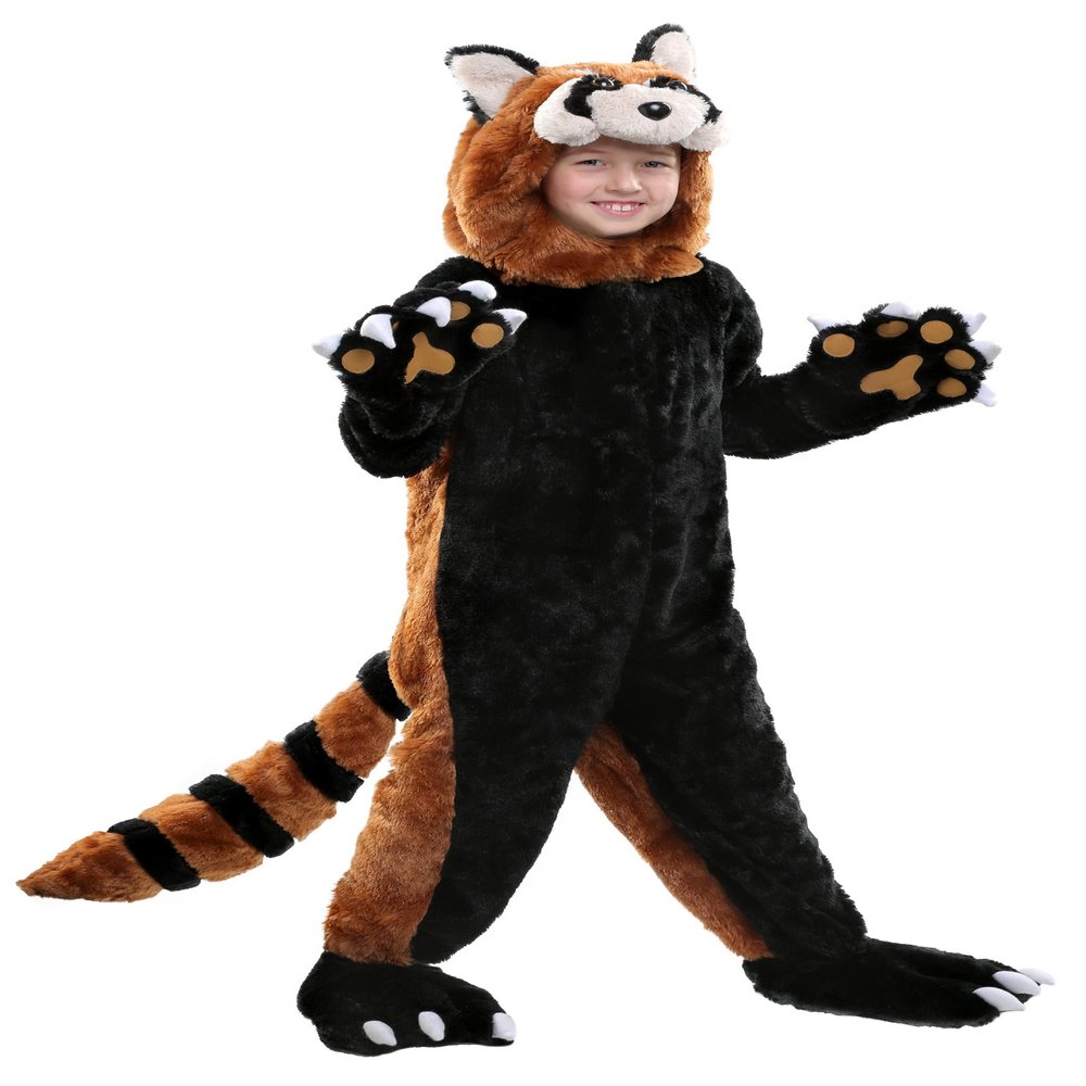 Adorable Red Panda Kids Costume - One-Piece Jumpsuit for Animal Dress-Up & Halloween Medium