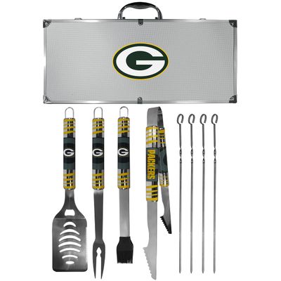 NFL Siskiyou Sports Fan Shop Green Bay Packers Steel Tailgater BBQ Set w/Case 8 piece Gray