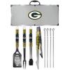 NFL Siskiyou Sports Fan Shop Green Bay Packers Steel Tailgater BBQ Set w/Case 8 piece Gray view 1
