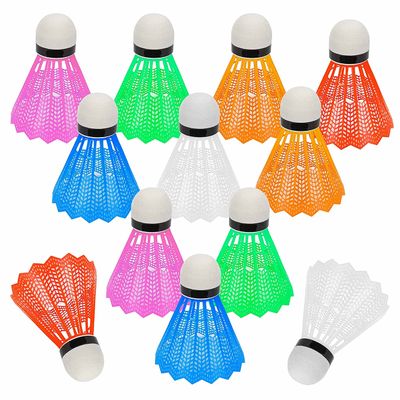24PC Speed Training Sport Nylon Feather Shuttlecocks Birdies Badminton Ball Game Badminton Shuttlecocks Badminton Birdie Indoor Outdoor Sport Ball Training Exercise Gym Fitness Game Colorful