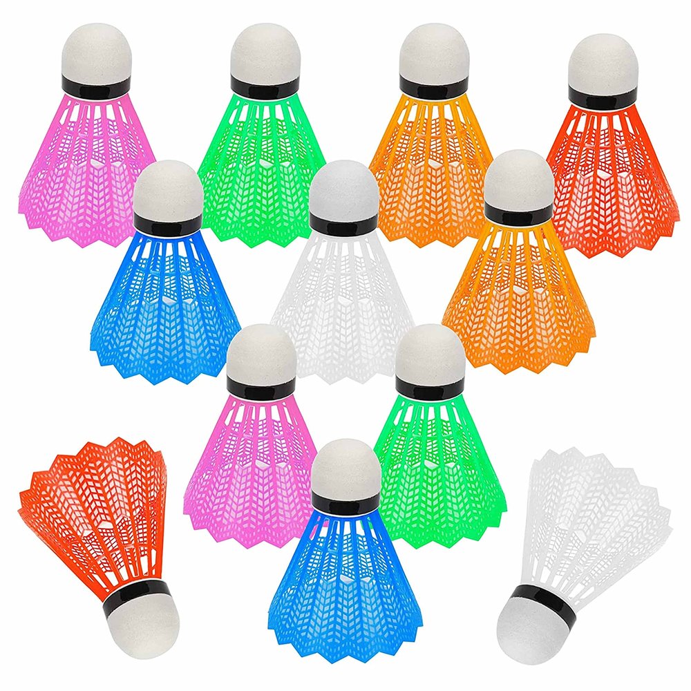 24PC Speed Training Sport Nylon Feather Shuttlecocks Birdies Badminton Ball Game Badminton Shuttlecocks Badminton Birdie Indoor Outdoor Sport Ball Training Exercise Gym Fitness Game Colorful