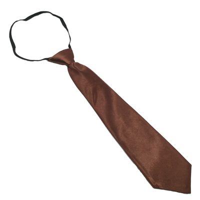 List A KIDS NECKTIE Selections for Boys/Girls in Fashion Design - PRETIED w/Elastic Band Novelty Designer Neck Tie for Tuxedo/Dress Up (Brown)