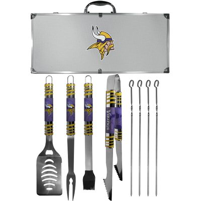 NFL Siskiyou Sports Fan Shop Minnesota Vikings Steel Tailgater BBQ Set w/Case 8 piece Gray