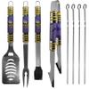 NFL Siskiyou Sports Fan Shop Minnesota Vikings Steel Tailgater BBQ Set w/Case 8 piece Gray view 2