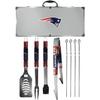 NFL Siskiyou Sports Fan Shop New England Patriots Steel Tailgater BBQ Set w/Case 8 piece Gray view 1