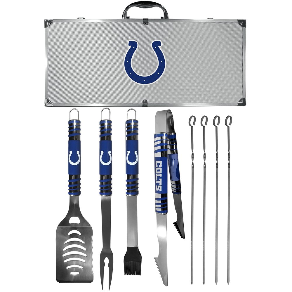 NFL Siskiyou Sports Fan Shop Indianapolis Colts Steel Tailgater BBQ Set w/Case 8 piece Gray