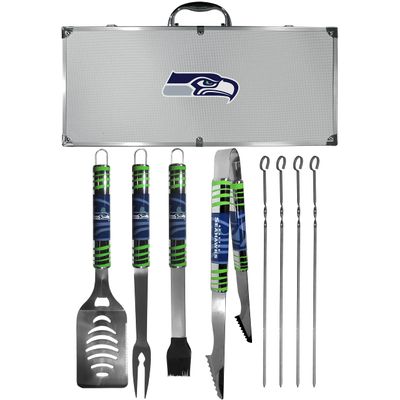 NFL Siskiyou Sports Fan Shop Seattle Seahawks Steel Tailgater BBQ Set w/Case 8 piece Gray